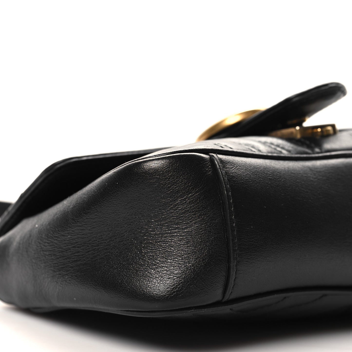 Calfskin Matelasse Mini GG Marmont Shoulder Bag Black