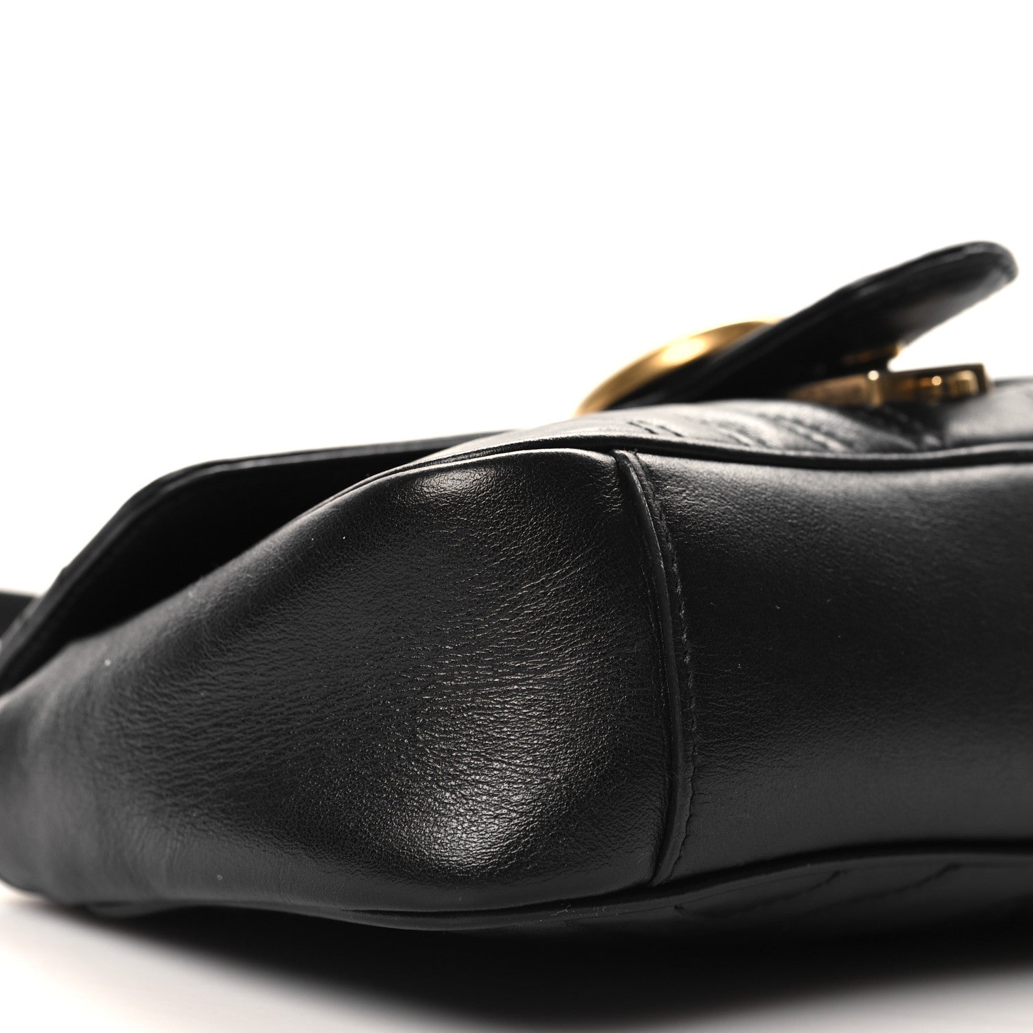 Gucci Calfskin Matelasse Mini GG Marmont Shoulder Bag Black 9 of 12