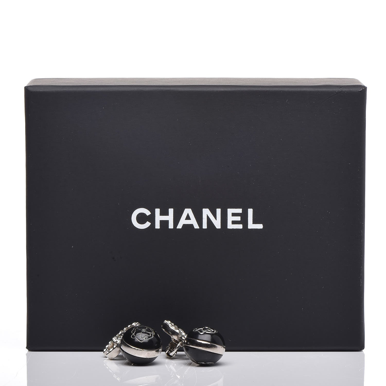 Chanel Crystal CC Camellia Drop Clip On Earrings 7 of 7