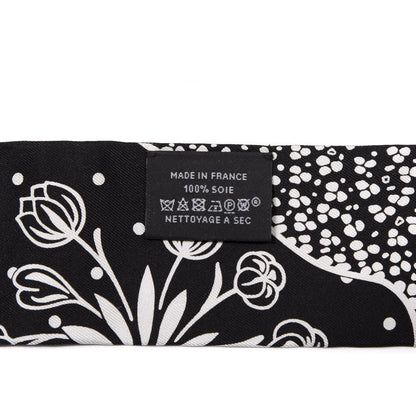 Hermes Silk Les Leopards Twilly Black White 2 of 3