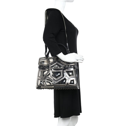 Delvaux Vinyl Gladiator Tempete Satchel Antique Silver Gold 2 of 10