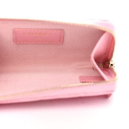 Chanel Iridescent Caviar Quilted Zipped Key Holder Case Rose Pink 5 of 8