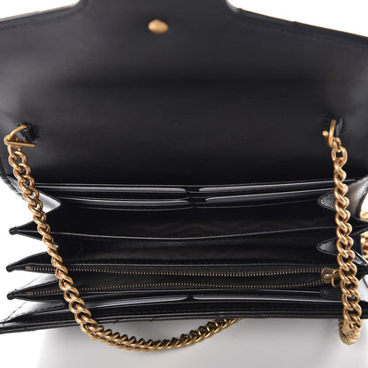 Gucci Calfskin Matelasse GG Marmont Chain Wallet Black 5 of 8