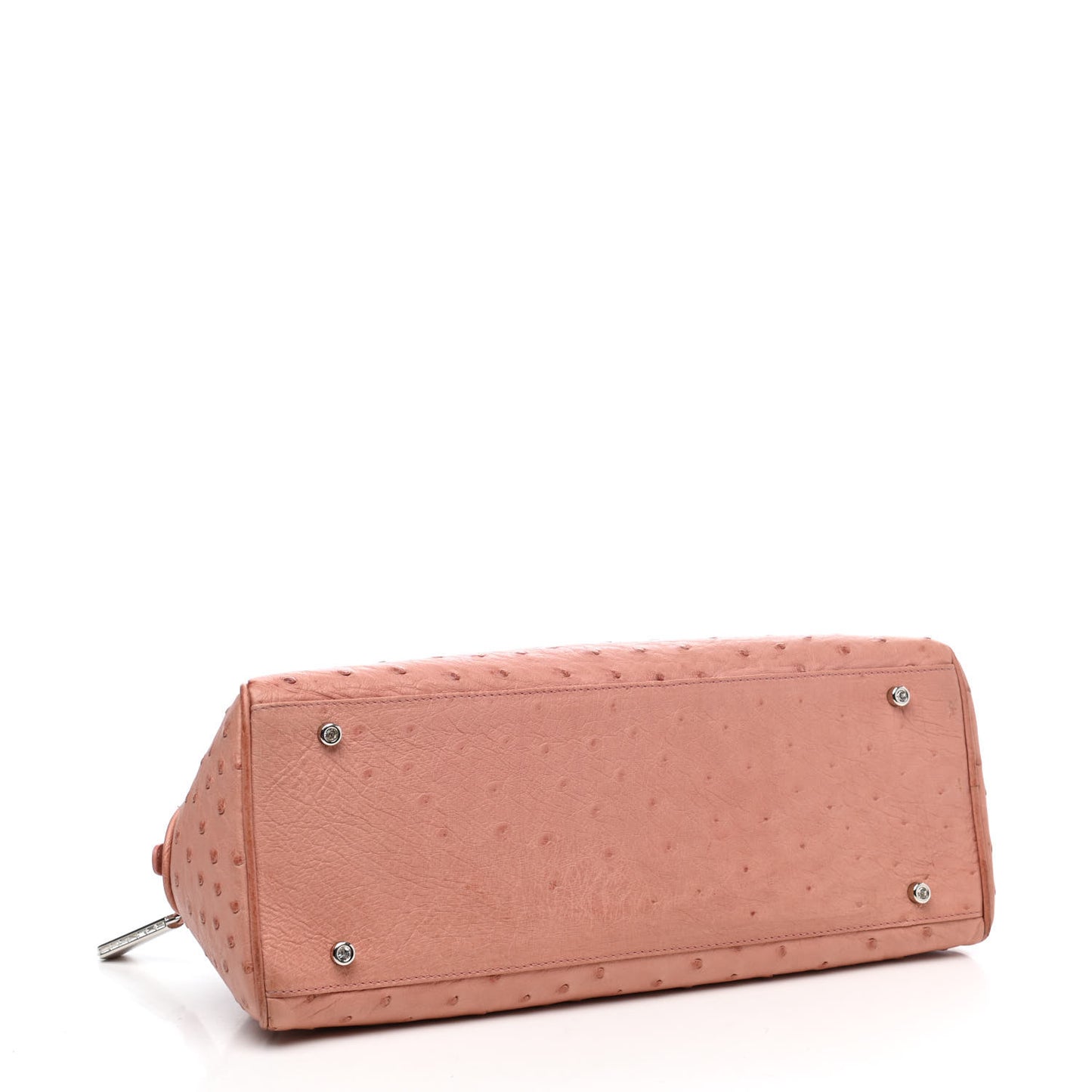 Ostrich Swarovski Crystal Bowler Bag Rose