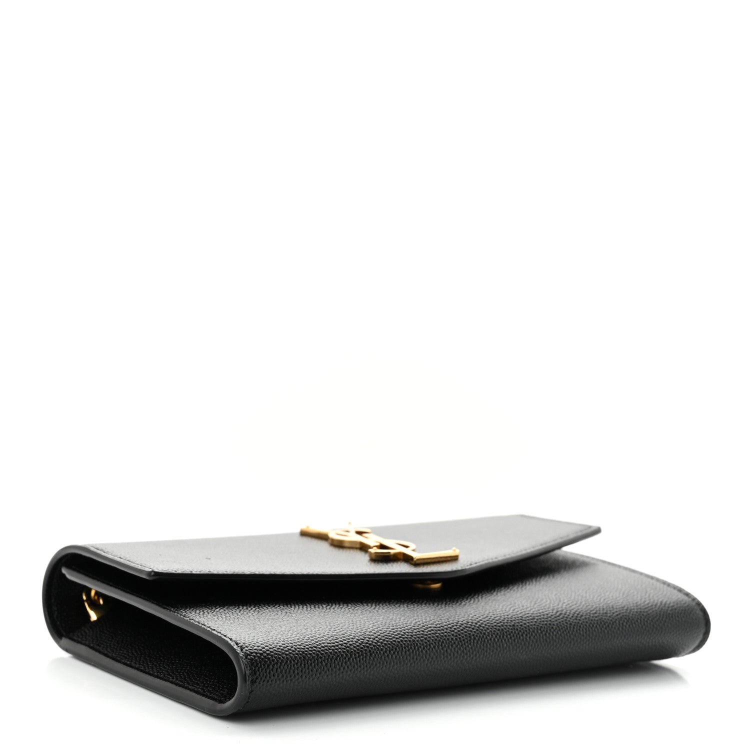Saint Laurent Grain de Poudre Uptown Chain Wallet Black 5 of 11