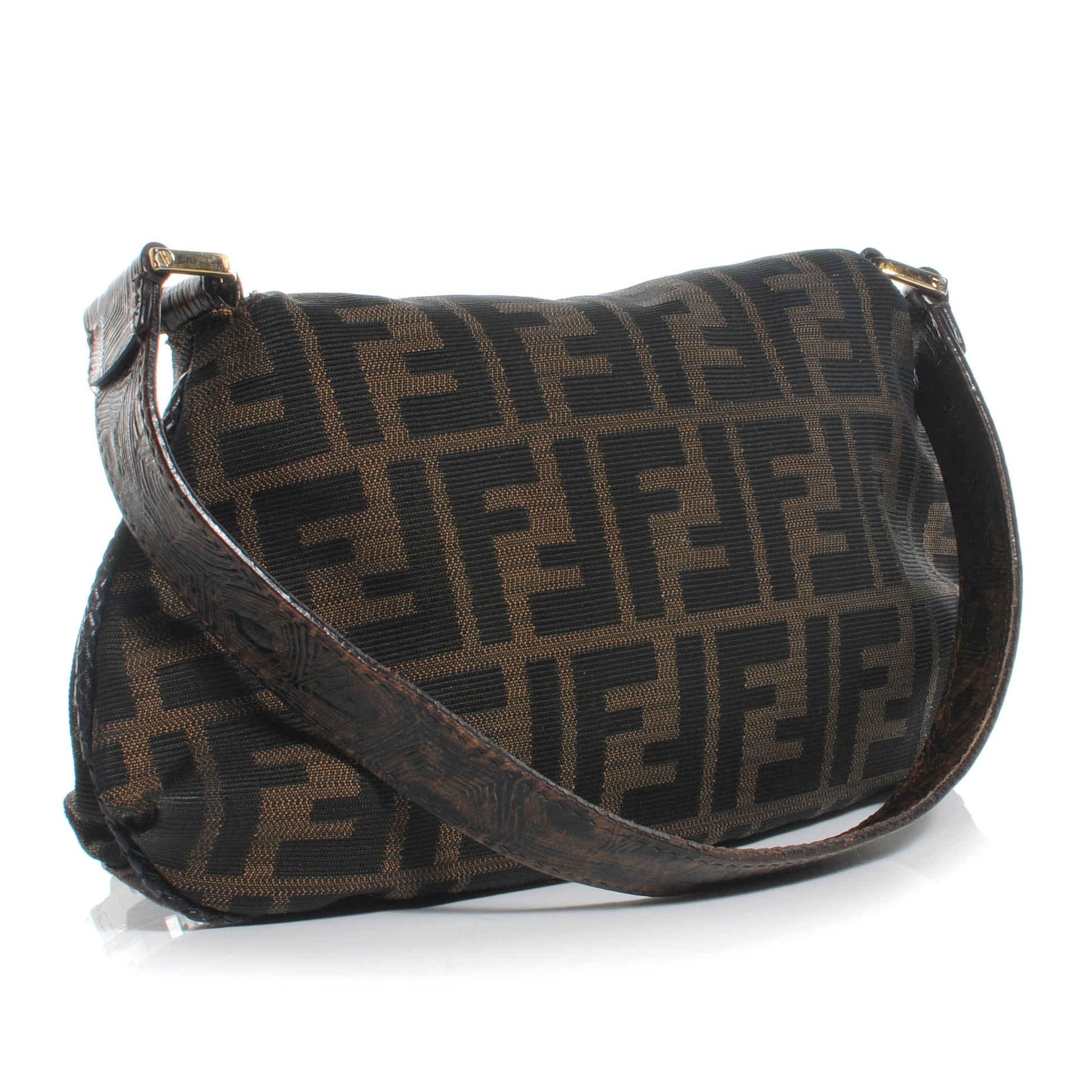 Fendi Zucca Nappa Nuvolata Vitello Tortuga Spy Pouch Bag Tobacco Moro 3 of 11