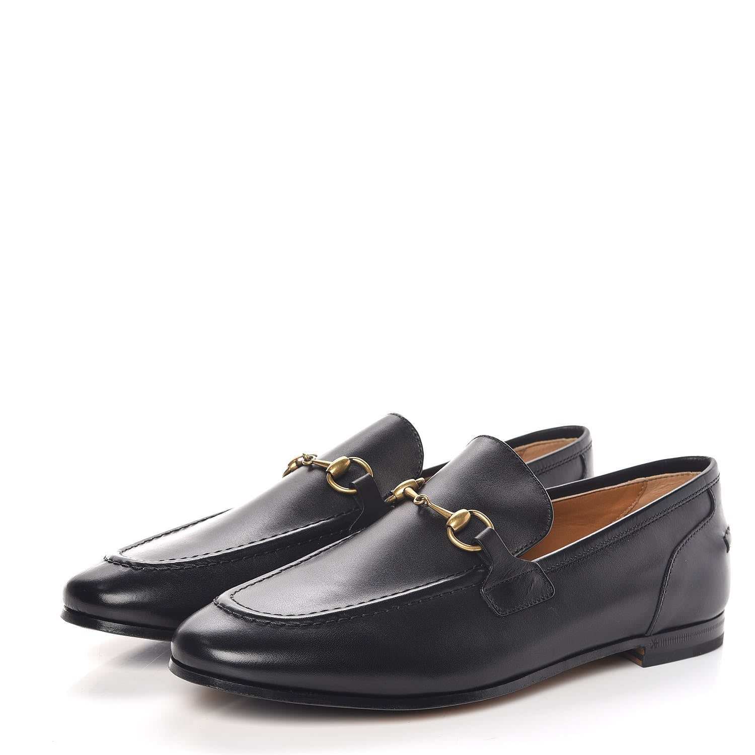 Gucci Calfskin Womens Jordaan Loafers 38.5 Black 3 of 9