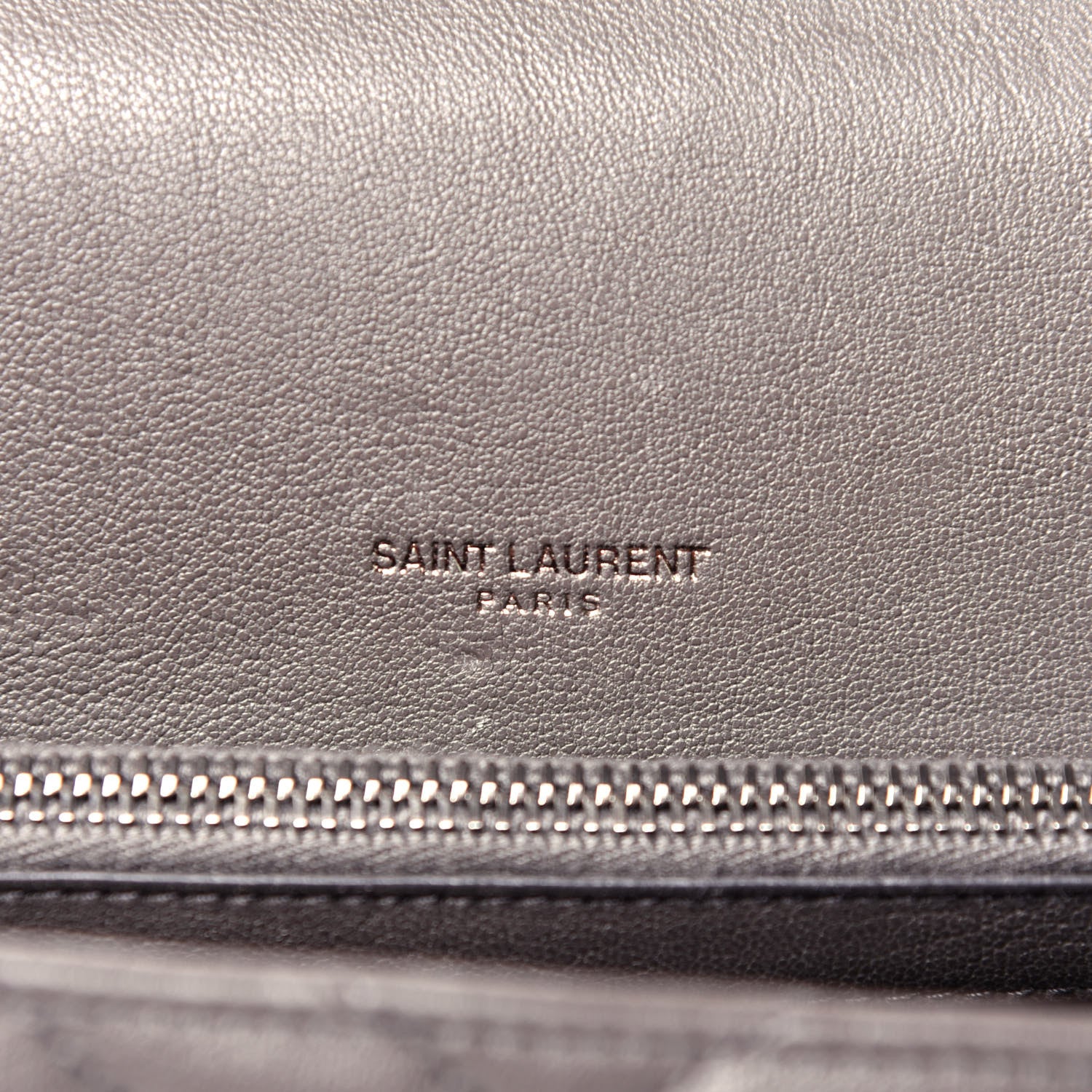 Saint Laurent Sheepskin Matelasse Chevron Monogram Medium College Bag Asphalt 7 of 13