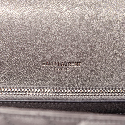 Saint Laurent Sheepskin Matelasse Chevron Monogram Medium College Bag Asphalt 7 of 13