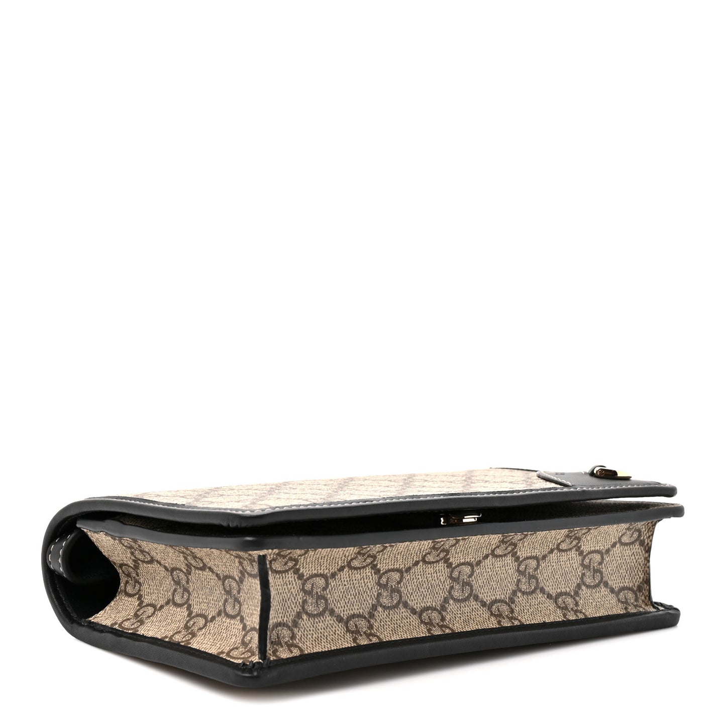 GG Emblem Monogram Wallet With Strap Beige Ebony Black