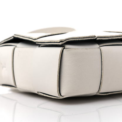 Bottega Veneta Lambskin Maxi Intrecciato Cassette Crossbody Bag White 7 of 14