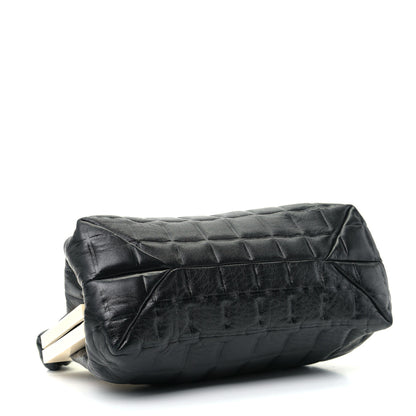 Chanel Lambskin Chocolate Bar Quilted Frame Shoulder Bag Black 3 of 5