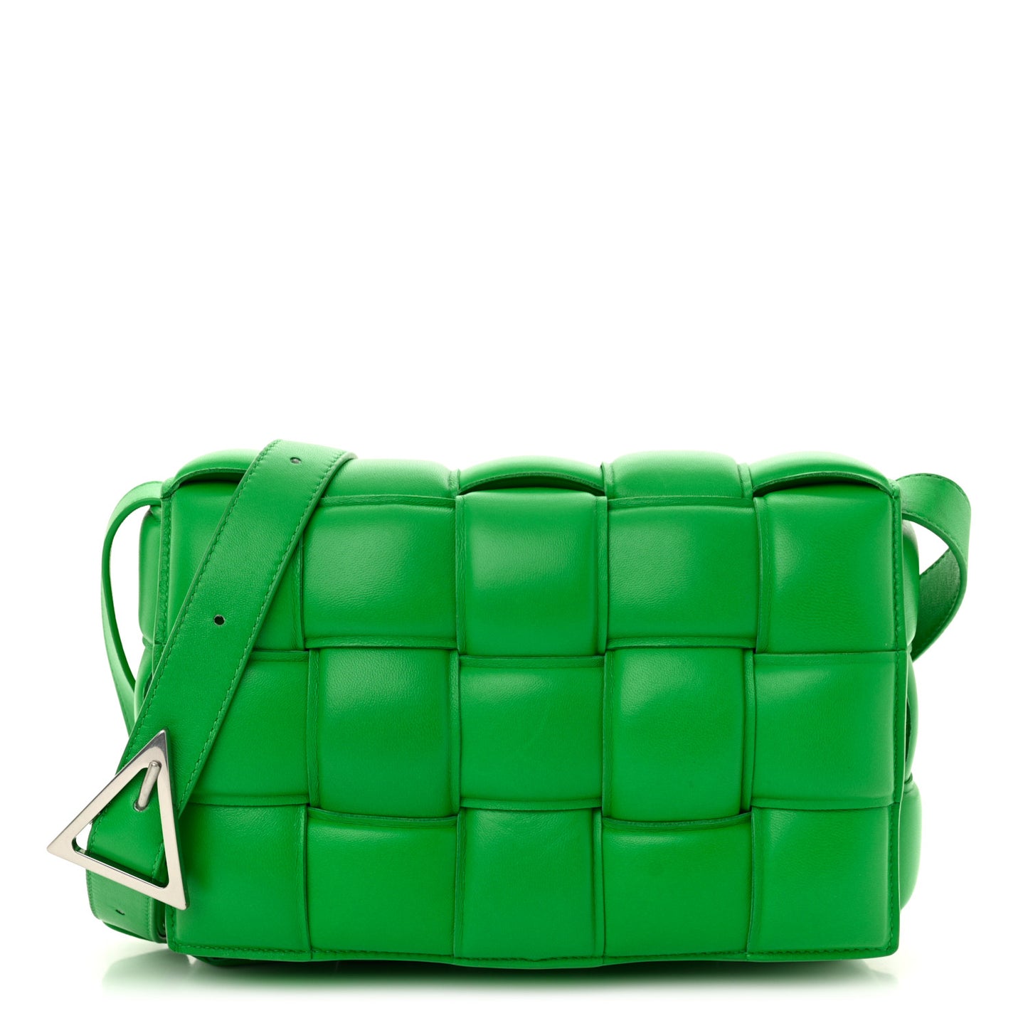 Nappa Maxi Intreccio Padded Cassette Crossbody Bag Parakeet