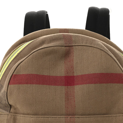 Burberry Jute Calfskin Mega Check Children's Backpack Neon Yellow 8 of 12