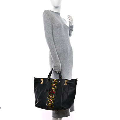 Valentino Garavani Grained Calfskin Jamaica Beaded My Rockstud Tote Black 2 of 9