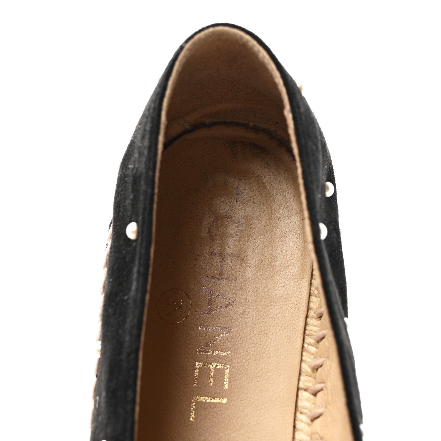 Chanel Suede Pearl CC Espadrilles 37 Black 11 of 11