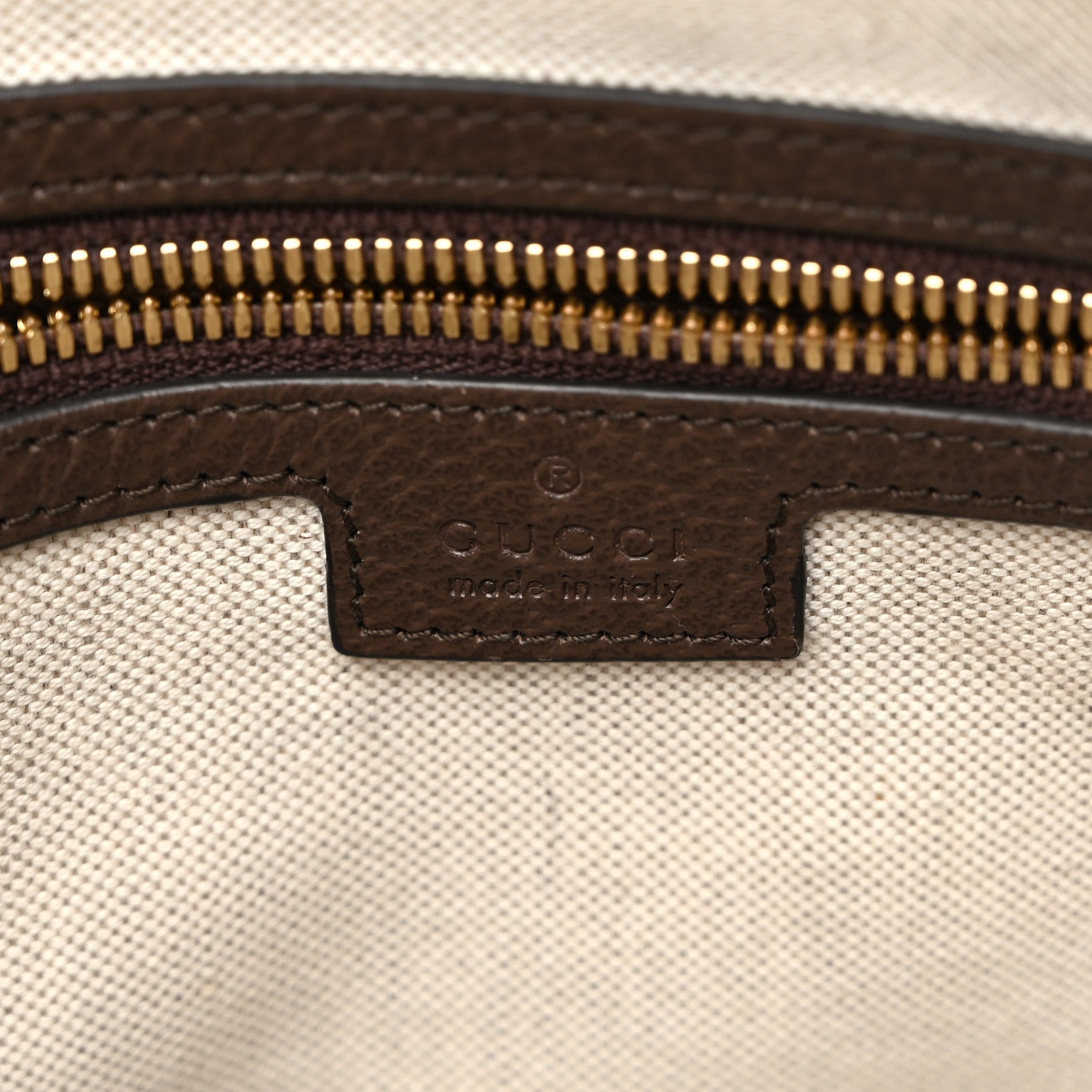 Gucci Monogram Jumbo GG Textured Dollar Calfskin Web Wristlet Messenger Bag Camel Ebony New Acero 6 of 11