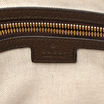 Gucci Monogram Jumbo GG Textured Dollar Calfskin Web Wristlet Messenger Bag Camel Ebony New Acero 6 of 11