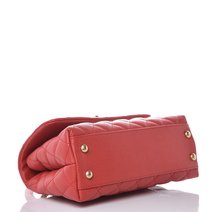 Chanel Caviar Quilted Mini Coco Handle Flap Red 4 of 9