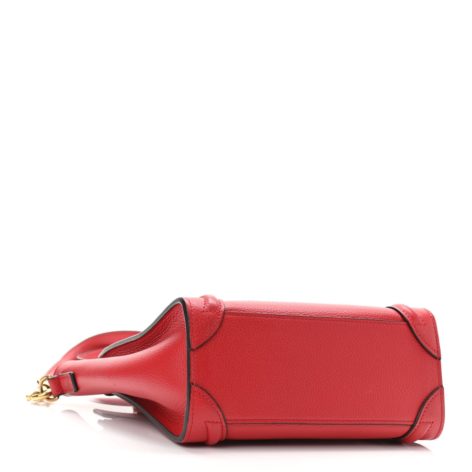 Celine Drummed Calfskin Nano Luggage Red 4 of 12