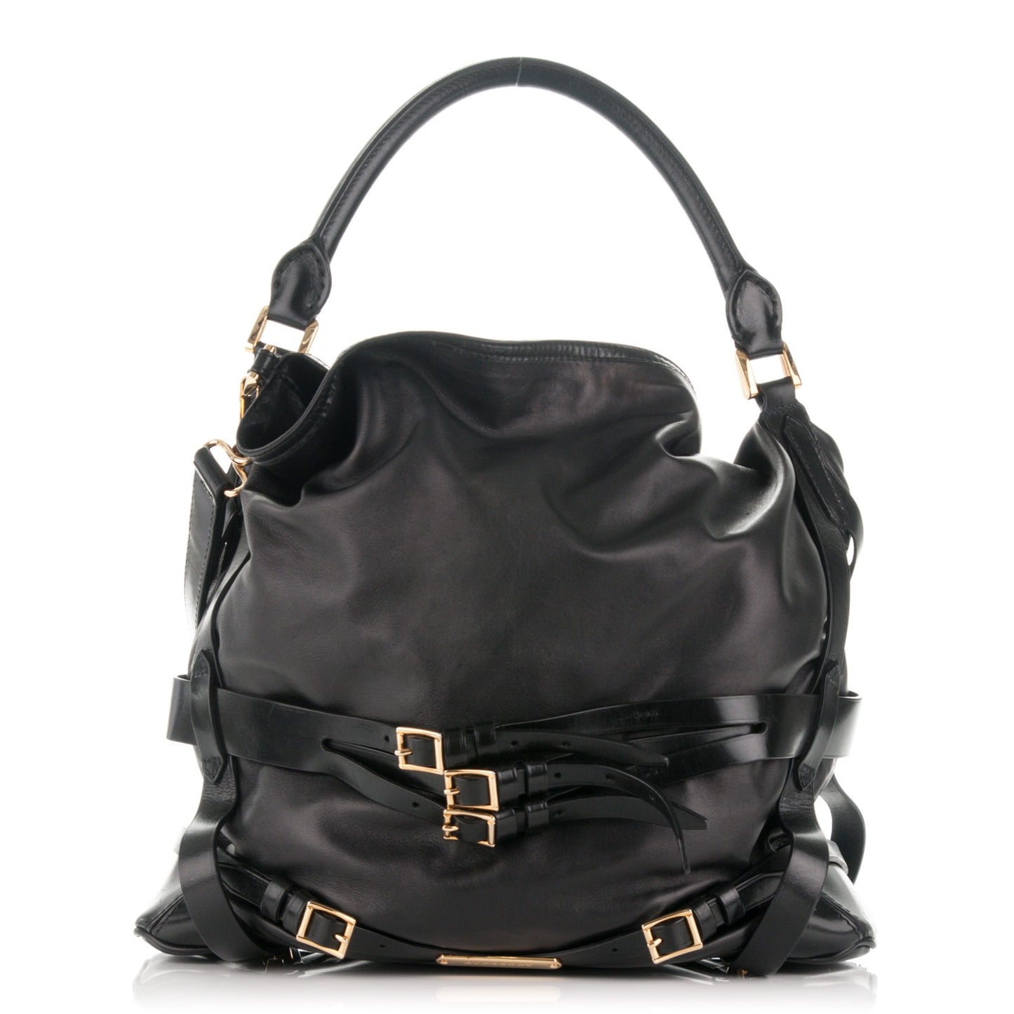 Soft Lambskin Bridle Calfskin Medium Gosford Hobo Black
