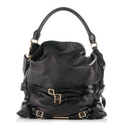 Burberry Soft Lambskin Bridle Calfskin Medium Gosford Hobo Black 1 of 6