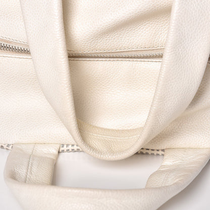 Chanel Caviar Perforated Bowler White 14 of 15