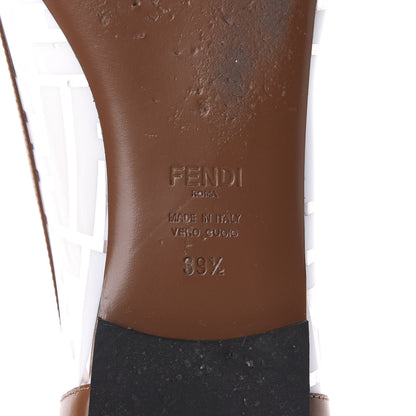 Fendi PVC Calfskin FF Colibri Ballerina Flats 39.5 White Cuoio 6 of 12