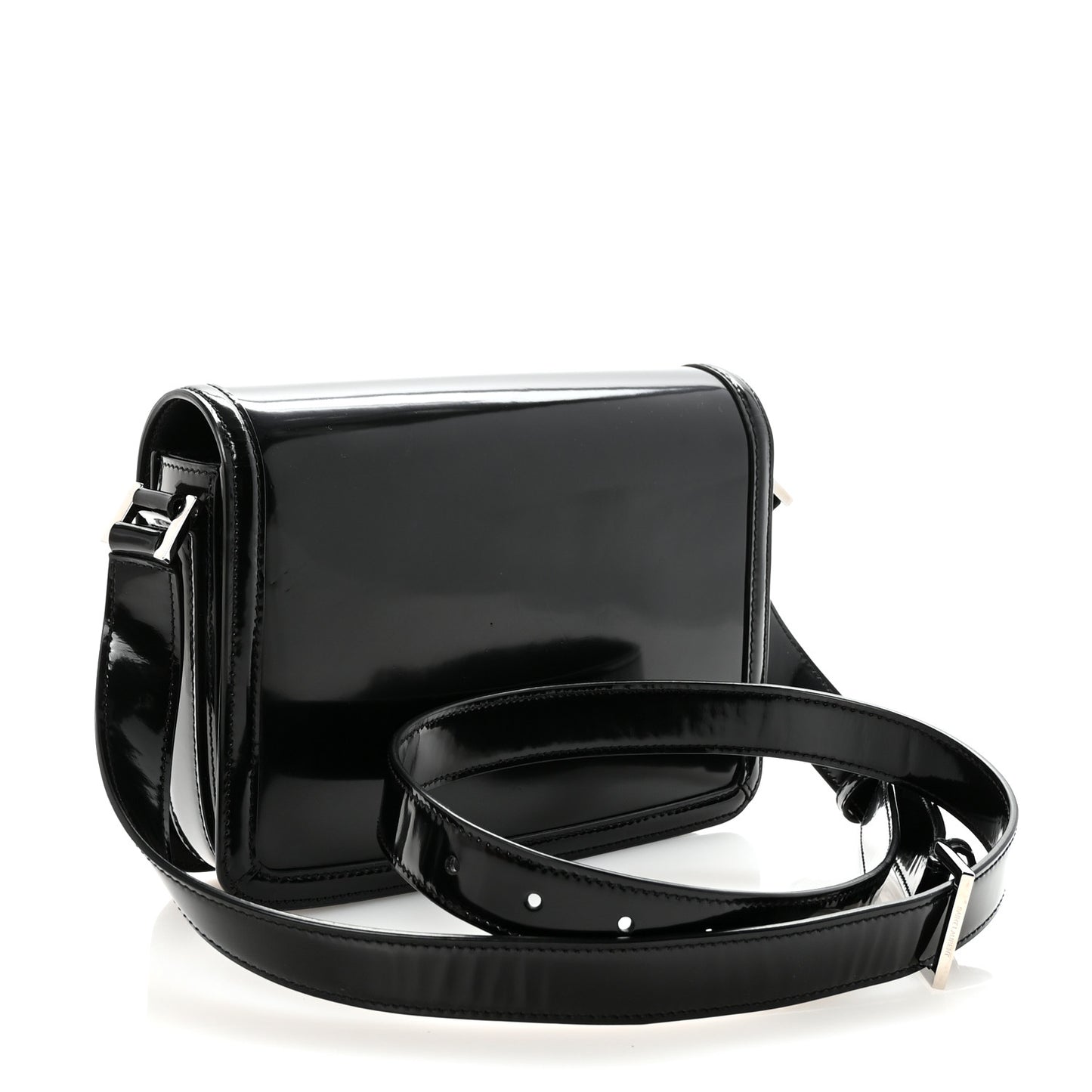 Glazed Calfskin Monogram Medium Solferino Satchel Black