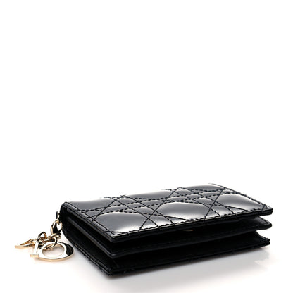Christian Dior Patent Cannage Small Lady Dior Flap Card Holder Black 4 of 8
