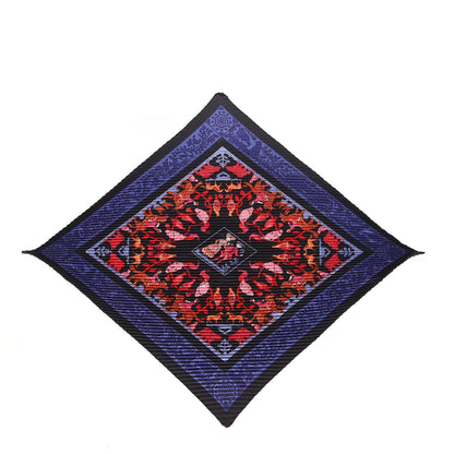 Hermes Silk Plisse Early America Scarf 90 Black Bleu Nuit Rouge 1 of 7