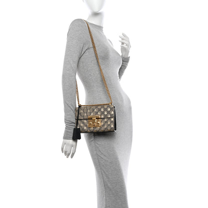 Gucci GG Supreme Monogram Bees Small Padlock Shoulder Bag Black 2 of 17