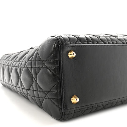 Christian Dior Lambskin Cannage Large Lady Dior Black 9 of 10