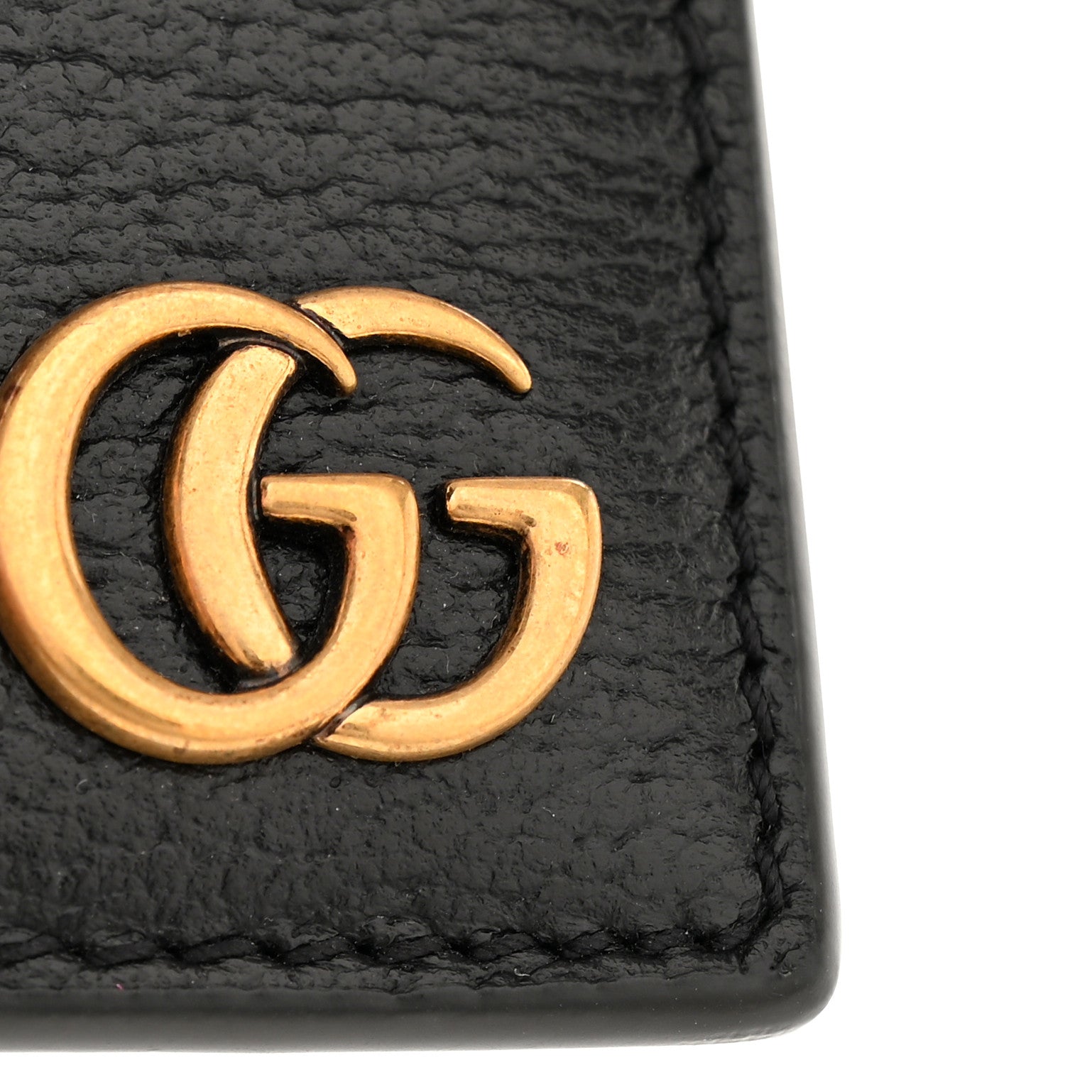 Gucci Calfskin Boar Effect GG Marmont Card Holder Black 9 of 15