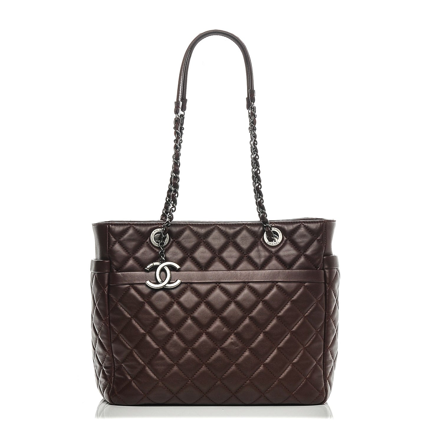 Lambskin Quilted Tote Burgundy