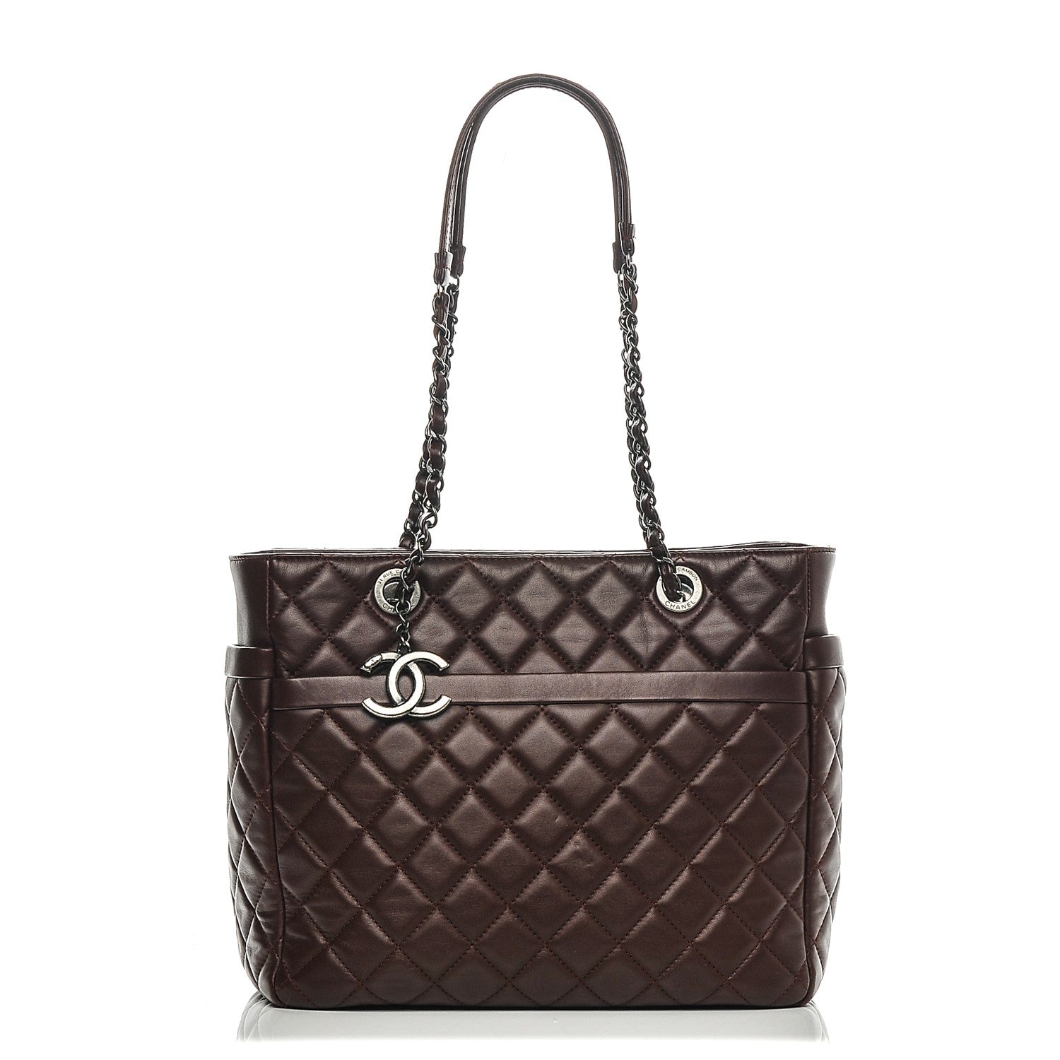 Chanel Lambskin Quilted Tote Burgundy 1 of 7