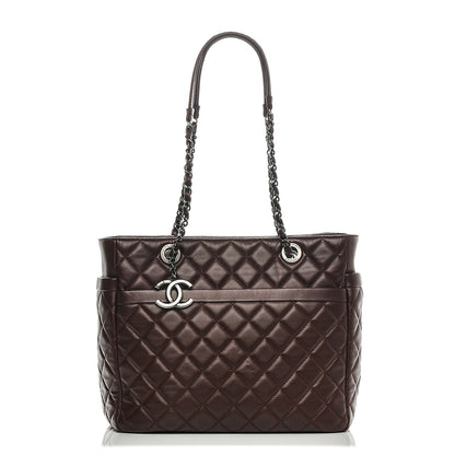 Chanel Lambskin Quilted Tote Burgundy 1 of 7