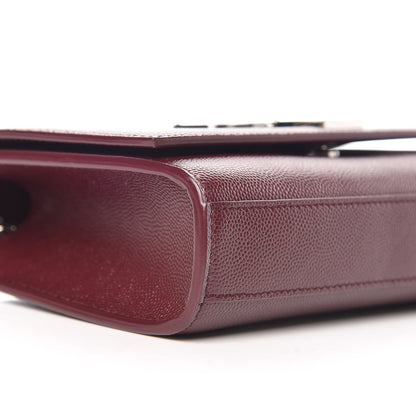 Saint Laurent Grain De Poudre Small Monogram Kate Satchel Oxblood 8 of 9