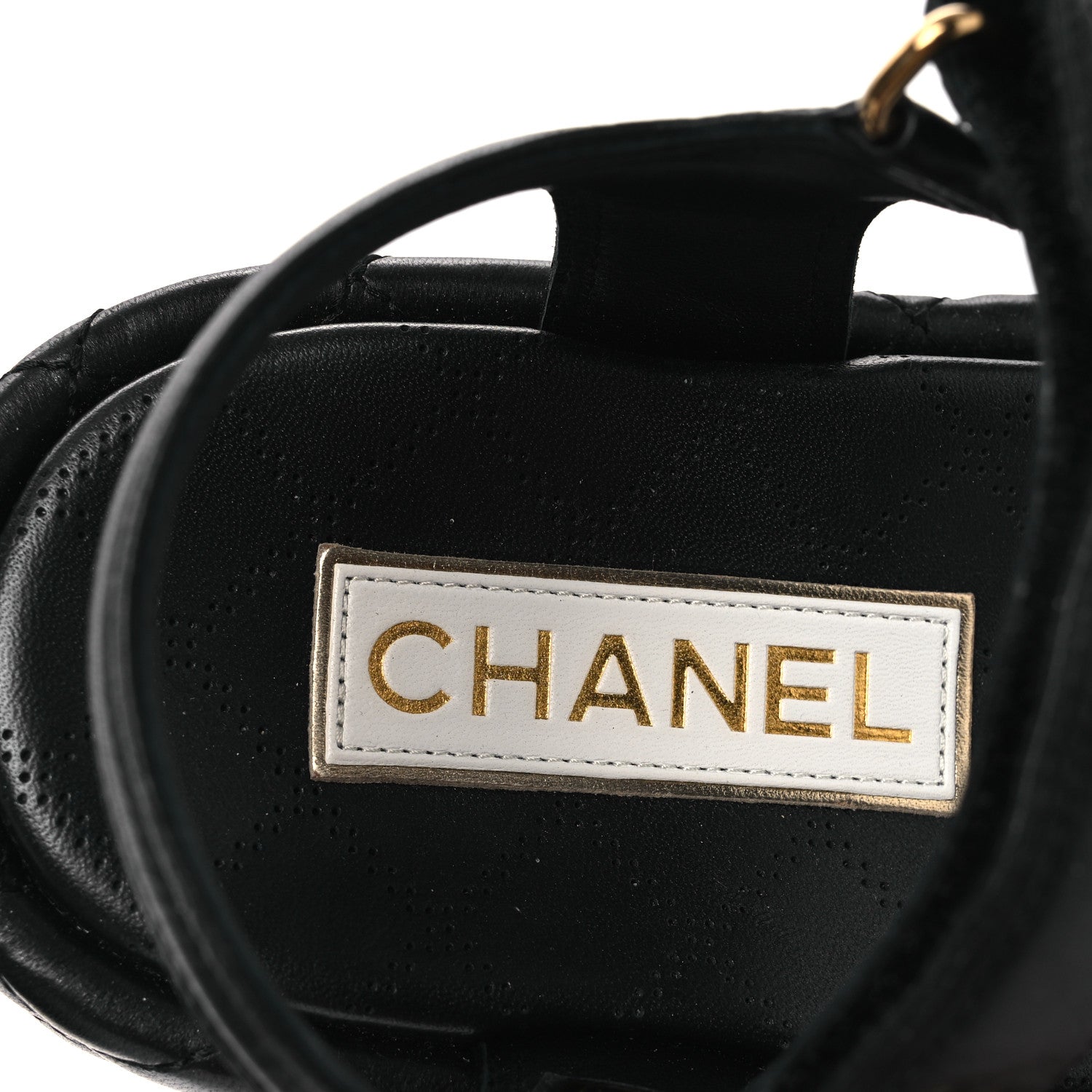 Chanel Lambskin Quilted Dad Sandals 39 Black 9 of 13