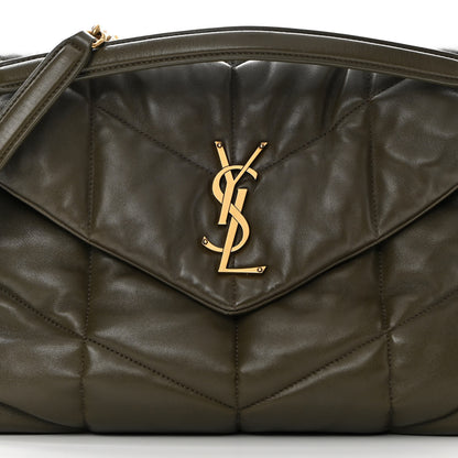Saint Laurent Lambskin Quilted Medium Loulou Puffer Monogram Chain Satchel Seaweed 4 of 17