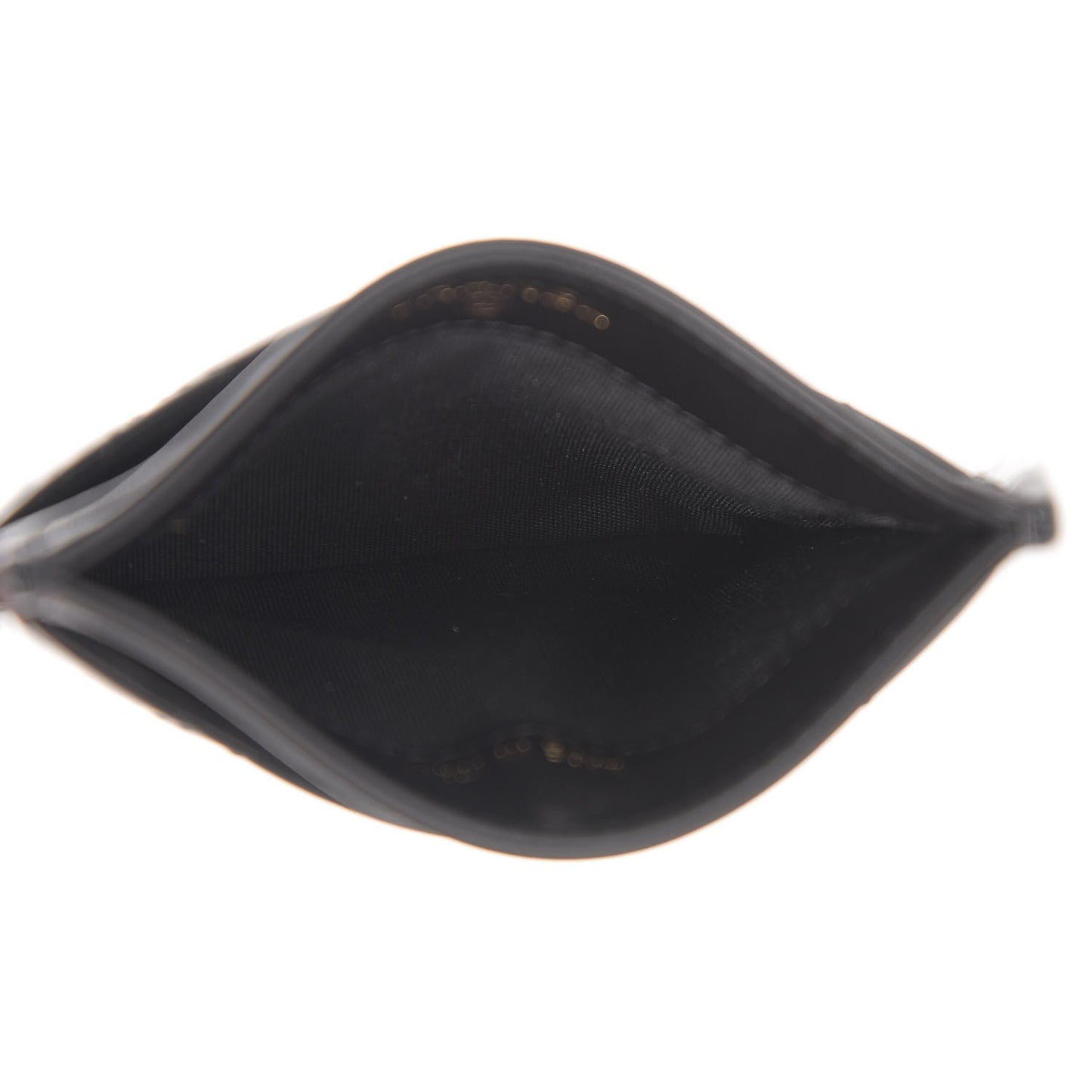 Patent Calfskin Quilted Card Holder Black