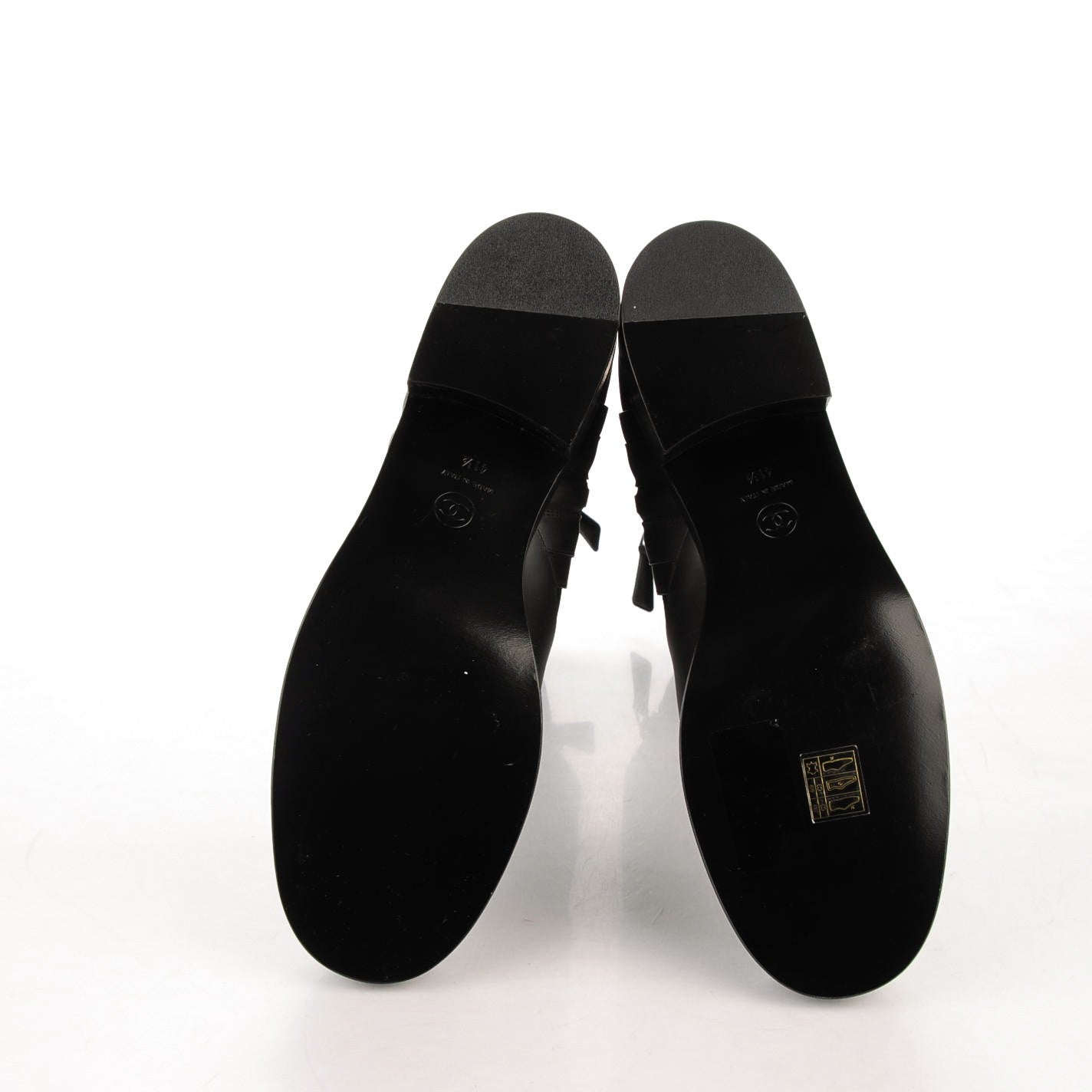 Chanel Calfskin Quilted Patent Cap Toe Boots 41.5 Black 5 of 7