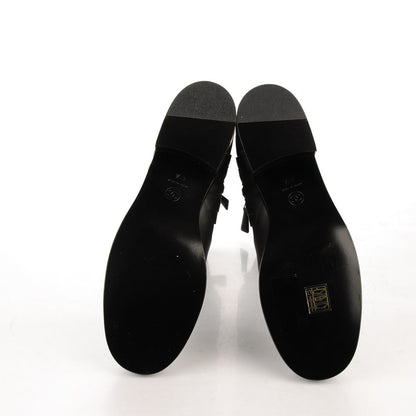 Chanel Calfskin Quilted Patent Cap Toe Boots 41.5 Black 5 of 7