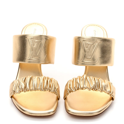 Louis Vuitton Metallic Lambskin Drapy Heel Mules 36 Gold 3 of 9