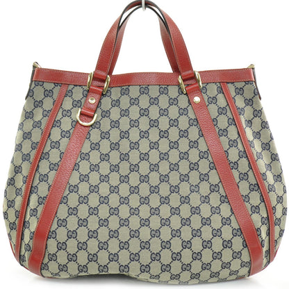 Gucci Monogram Abbey Bag Navy and Red 4 of 9