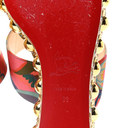 Christian Louboutin Satin Wallpaper Janitag 60 Platform Slide Sandals 36 Charlotte 6 of 7