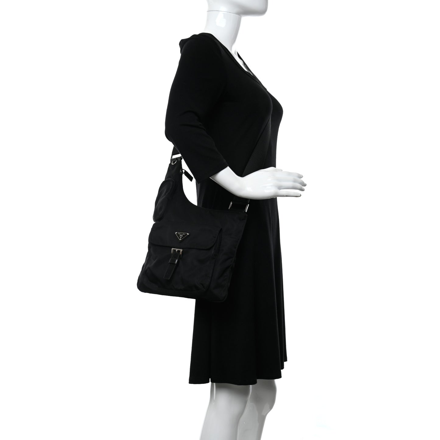 Nylon Tessuto Vela Messenger Bag Black