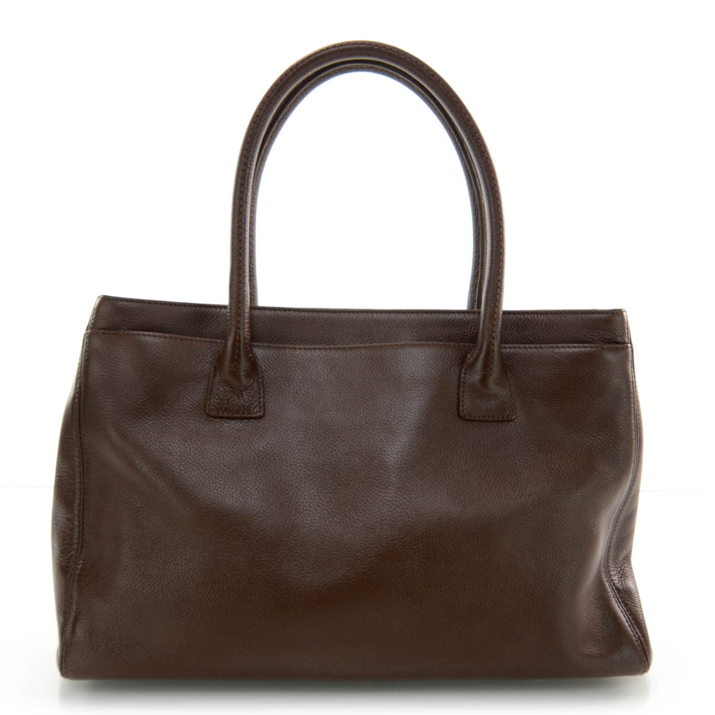 Caviar Mademoiselle Lock Cerf Shopper Tote Brown