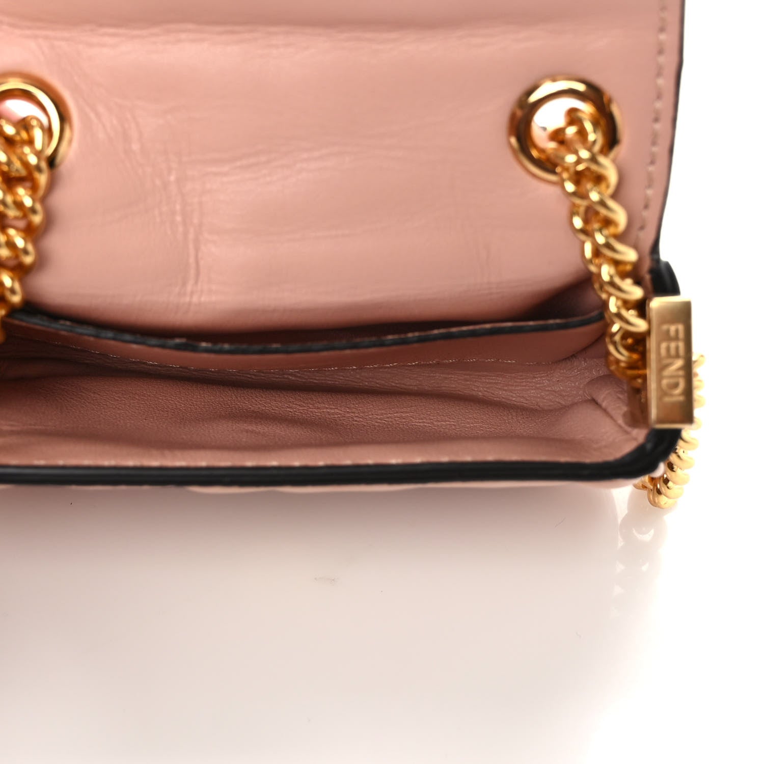 Fendi Nappa Matisse FF Embossed Nano Chain Baguette Rosa Bourbon 5 of 9