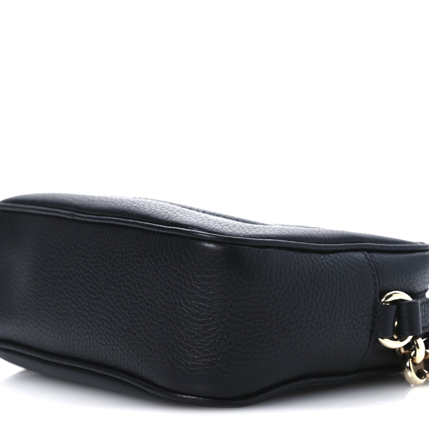 Pebbled Calfskin Small Soho Disco Bag Black